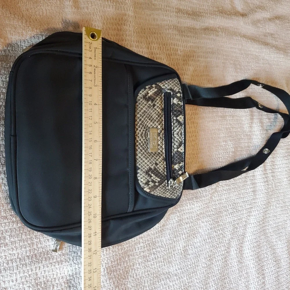 KD Kicker & David Black Nylon‎ Travel Organizer diaper Toiletry Bag Snakeskin
